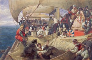 نبتون على متن "نيوكاسل" يعبر الخط ، 1859 بواسطة وليام كريميا سيمبسون